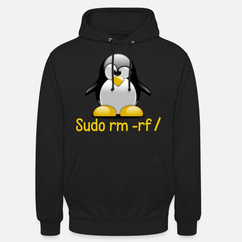 Sudo rm -rf / Programmeur Tux Pingouin Coding Sweat-shirt à capuche unisexe