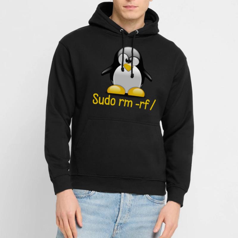 Sudo rm -rf / Programmer Tux Penguin Coding Unisex Hoodie