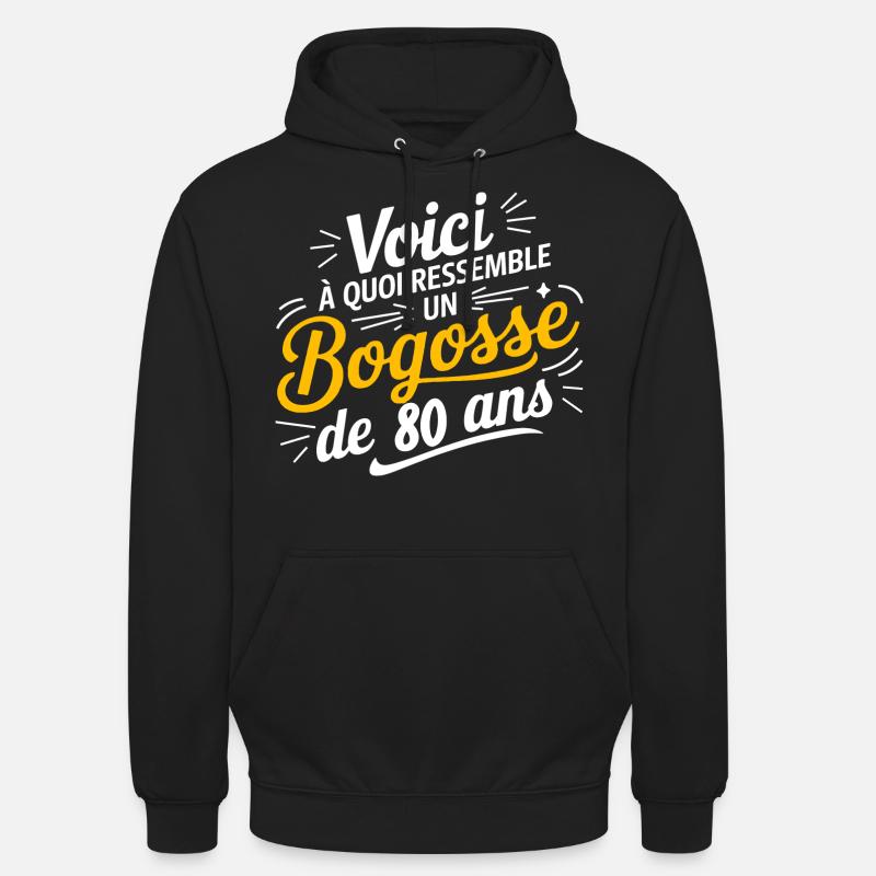 BOGOSSE DE 80 - Sweat-shirt à capuche unisexe - noir