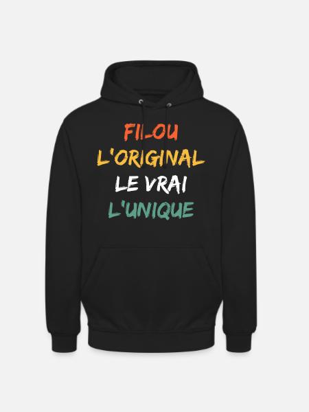 filou - Sweat-shirt à capuche unisexe - noir