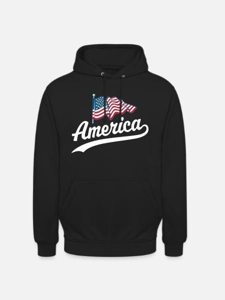 America Flag - Unisex Hoodie - black