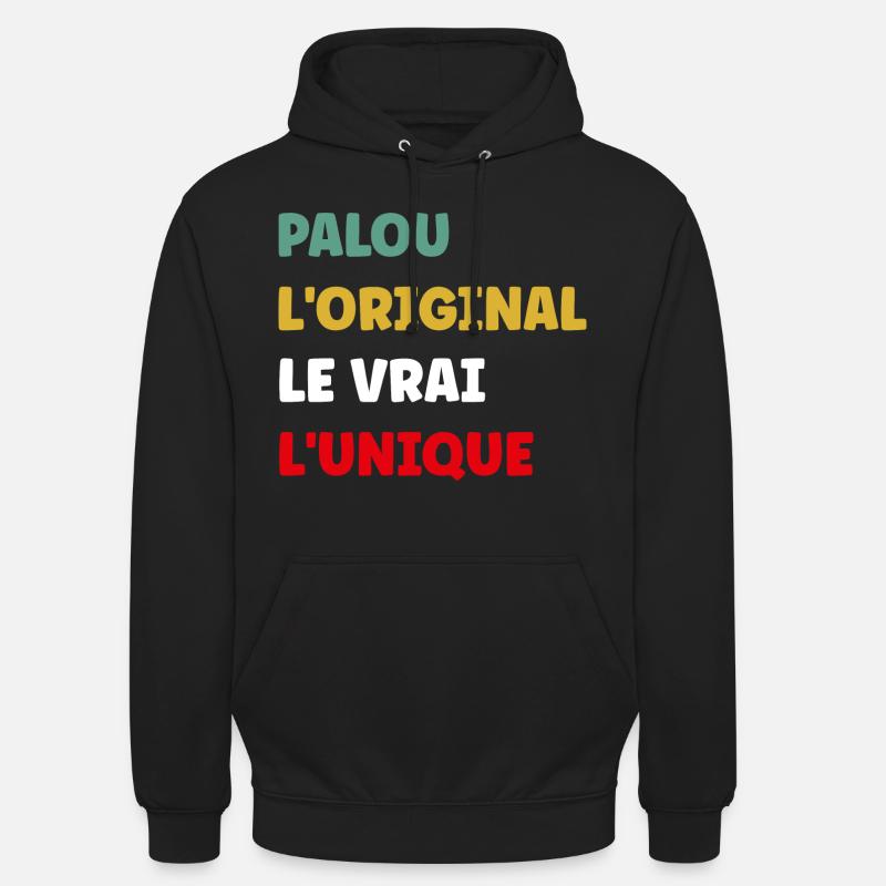 palou - Sweat-shirt à capuche unisexe - noir