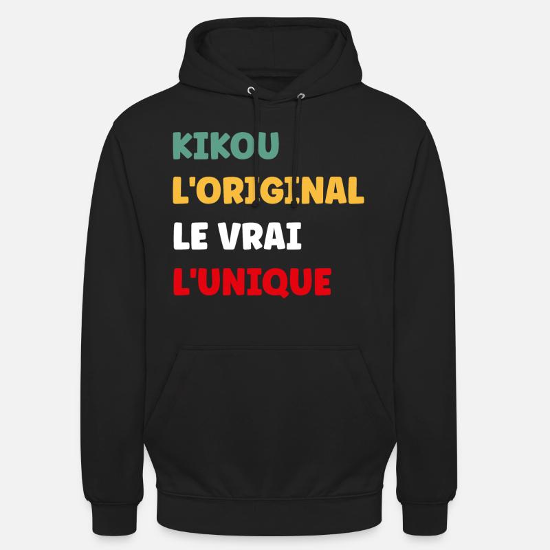 Kikou - Sweat-shirt à capuche unisexe - noir