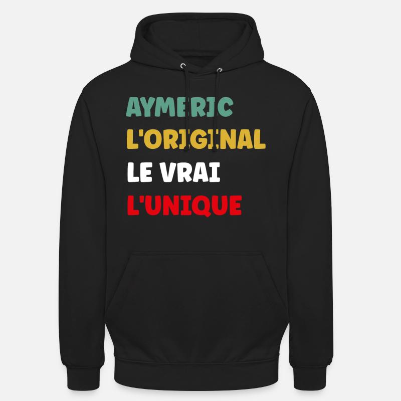 AYMERIC - Sweat-shirt à capuche unisexe - noir