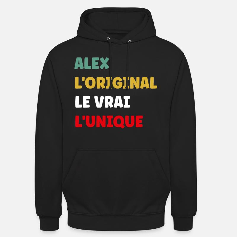 alex33 - Sweat-shirt à capuche unisexe - noir