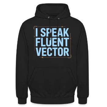 Logo Designer I Speak Fluent Vector Graphic Artist - Unisex Hoodie - black - Front - Alina (178cm) & Michal (187cm)