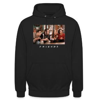 Friends Joey Chandler Rachel Monica - Unisex Hoodie - Schwarz - Vorne - Alina (178cm) & Michal (187cm)