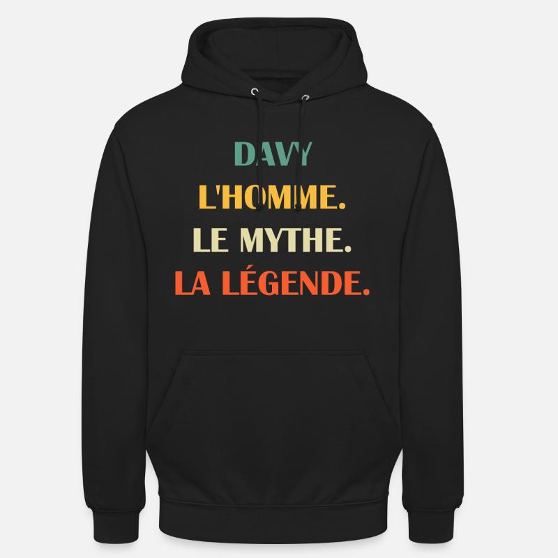 davy - Sweat-shirt à capuche unisexe - noir
