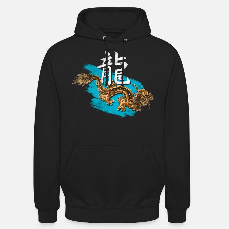 Drache mit chinesischen Schirftzeichen - Unisex Hoodie - Schwarz