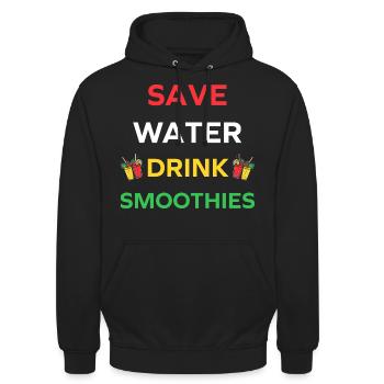 Save water drink smoothies - Unisex Hoodie - black - Front - Alina (178cm) & Michal (187cm)