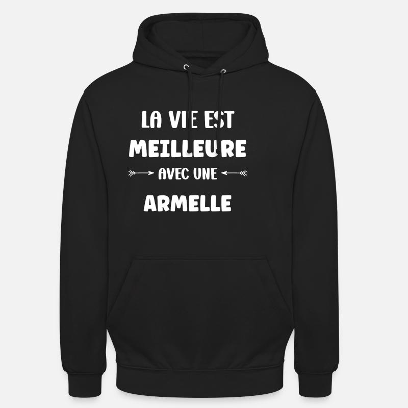 Armelle - Sweat-shirt à capuche unisexe - noir