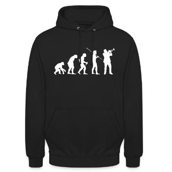 Trumpet player Evolution Winds of the trumpet - Unisex Hoodie - black - Front - Alina (178cm) & Michal (187cm)