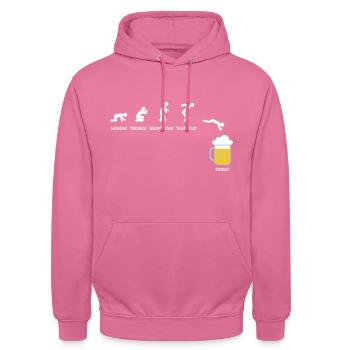 Fun Beer Week endlich Freitag - Unisex Hoodie - Pink - Vorne - Alina (178cm) & Michal (187cm)