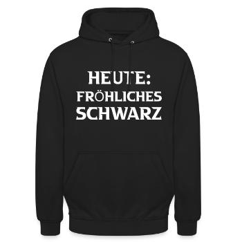 fröhliches schwarz - Unisex Hoodie - Schwarz - Vorne - Alina (178cm) & Michal (187cm)