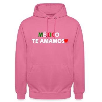 FIERTÉ MEXICAINE - Sweat-shirt à capuche unisexe - rose - Devant - Alina (178cm) & Michal (187cm)