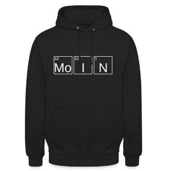 Moin - Elemente des Nordens white - Unisex Hoodie - Schwarz - Vorne - Alina (178cm) & Michal (187cm)