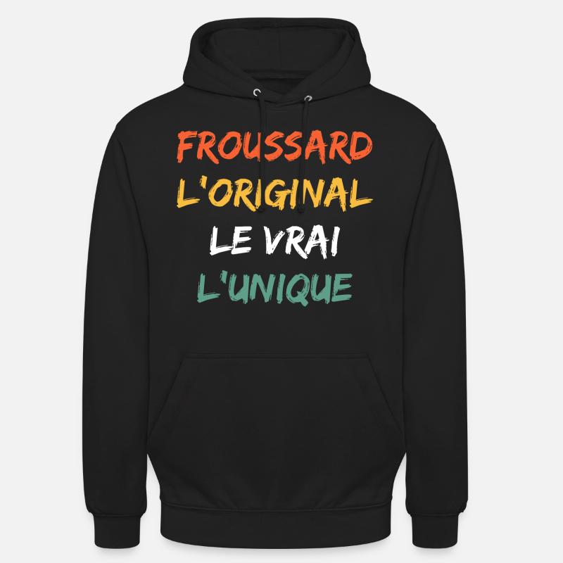 froussard - Sweat-shirt à capuche unisexe - noir