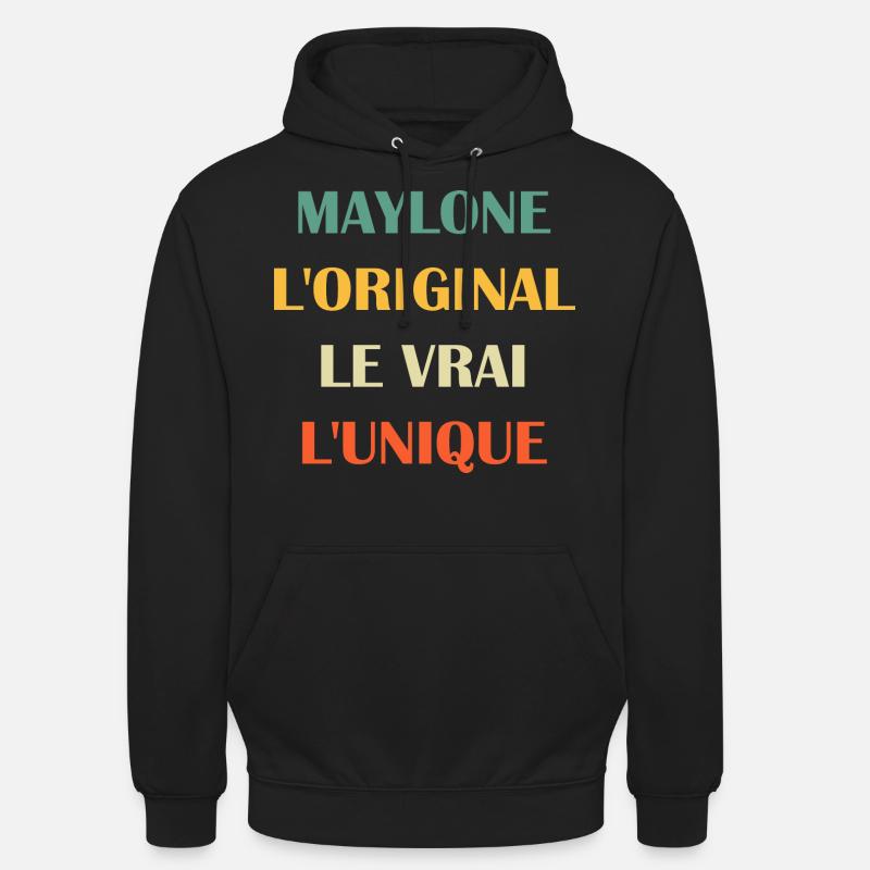 Maylone - Sweat-shirt à capuche unisexe - noir