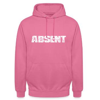 Absent - absent, saying - Unisex Hoodie - pink - Front - Alina (178cm) & Michal (187cm)