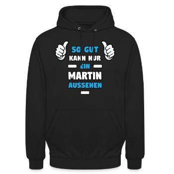 MARTIN TShirt Vorname Name Spruch Lustig Fun - Unisex Hoodie - Schwarz - Vorne - Alina (178cm) & Michal (187cm)