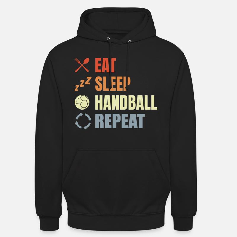 Manger dormir Handball Répéter - Sweat-shirt à capuche unisexe - noir