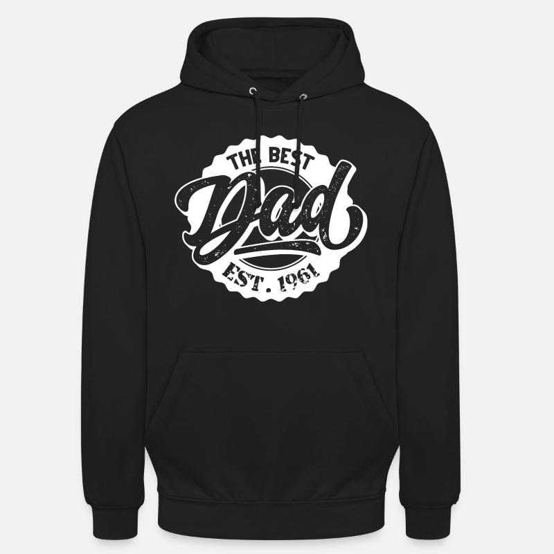 Le meilleur papa EST 1961 - Sweat-shirt à capuche unisexe - noir