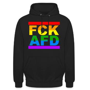 FCK AfD - Unisex Hoodie - black - Front - Alina (178cm) & Michal (187cm)