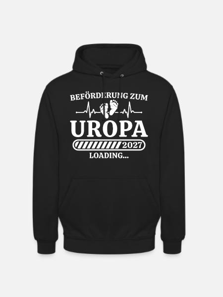 Uropa 2027 Loading – Geschenk Schwangerschaft - Unisex Hoodie - Schwarz