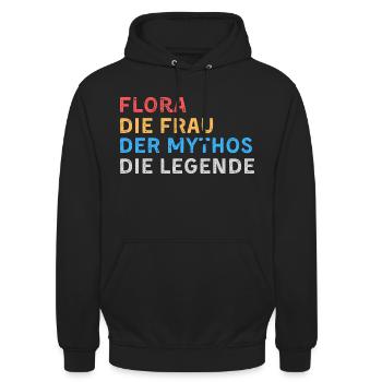 Flora Fau Mythos Legende - Unisex Hoodie - Schwarz - Vorne - Alina (178cm) & Michal (187cm)