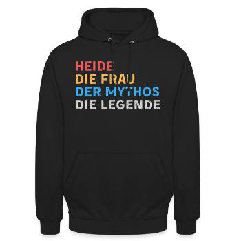Heide Fau Mythos Legende - Unisex Hoodie - Schwarz - Vorne - Alina (178cm) & Michal (187cm)