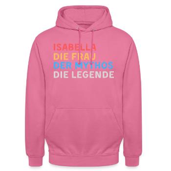 Isabella Fau Mythos Legende - Unisex Hoodie - Pink - Vorne - Alina (178cm) & Michal (187cm)
