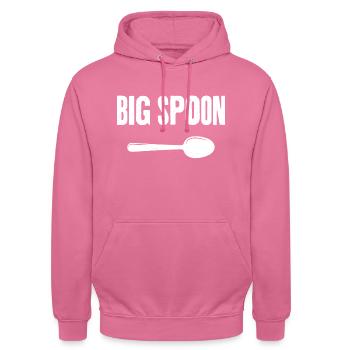 Großer Löffel - Unisex Hoodie - Pink - Vorne - Alina (178cm) & Michal (187cm)
