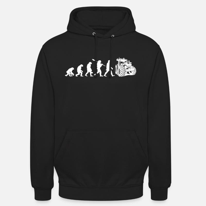 Evolution du tracteur - Sweat-shirt à capuche unisexe - noir