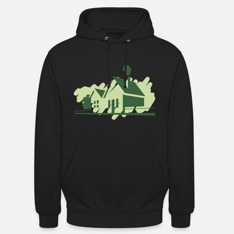 Häuser - Unisex Hoodie - Schwarz