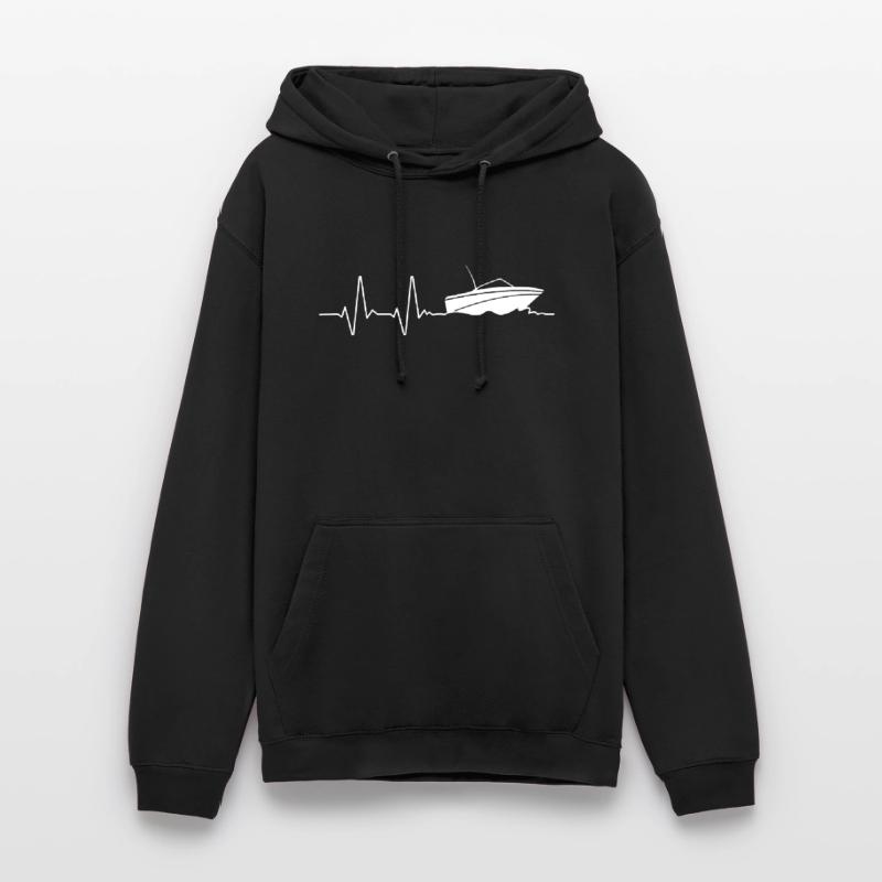 Boot Bootfahren Herzfrequenz Motorboot Geschenk Unisex Hoodie