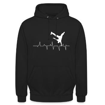 Hip Hop - Unisex Hoodie - Schwarz - Vorne - Alina (178cm) & Michal (187cm)