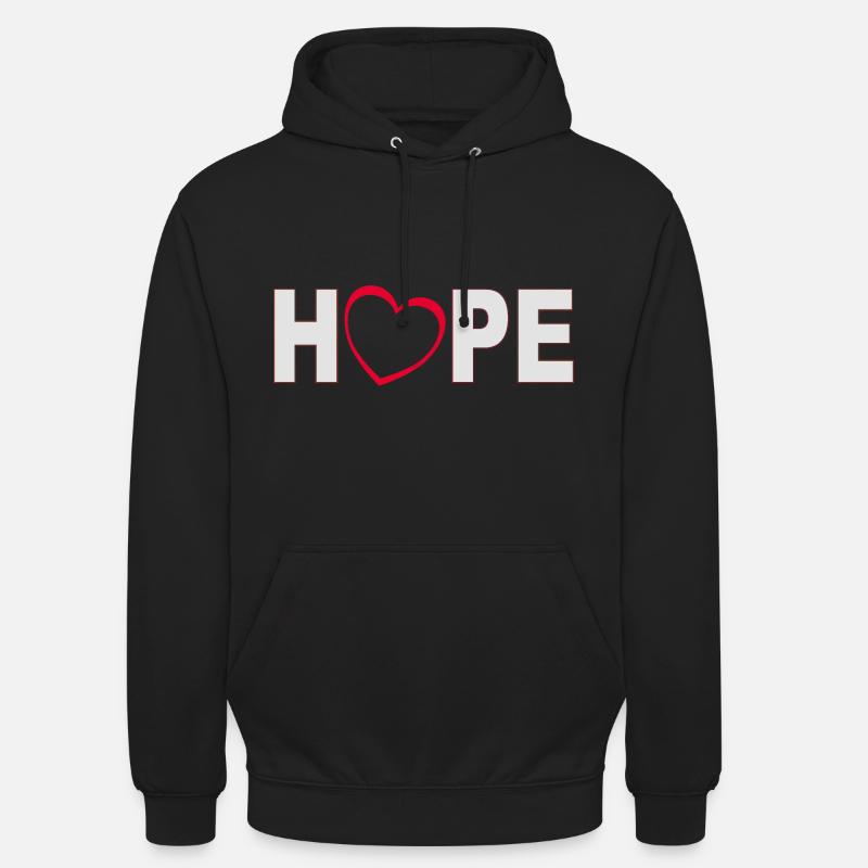 De l’espoir avec du cœur - Sweat-shirt à capuche unisexe - noir
