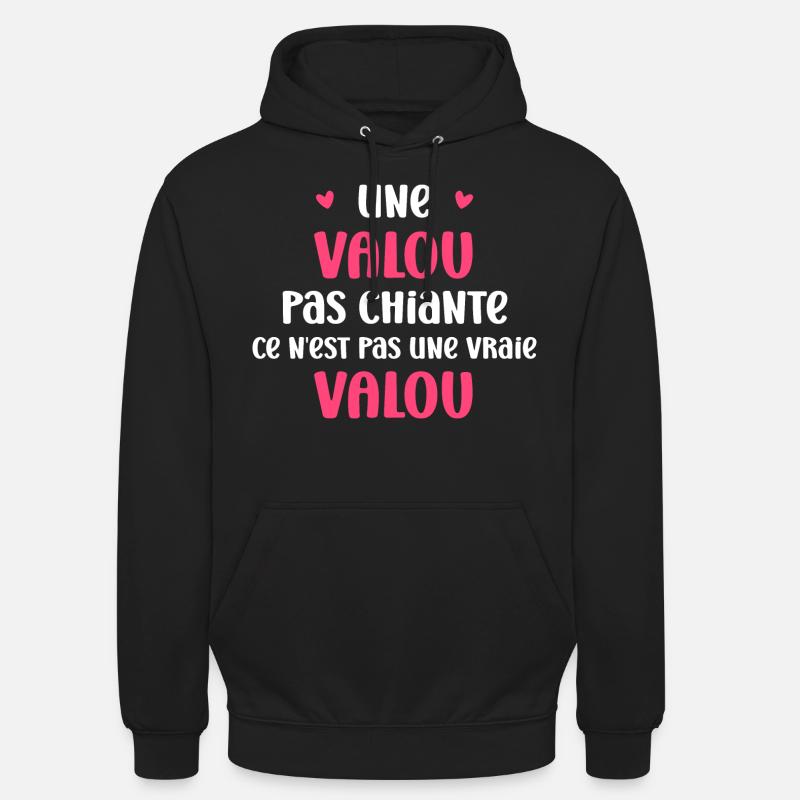 Une valou pas chiante - Sweat-shirt à capuche unisexe - noir
