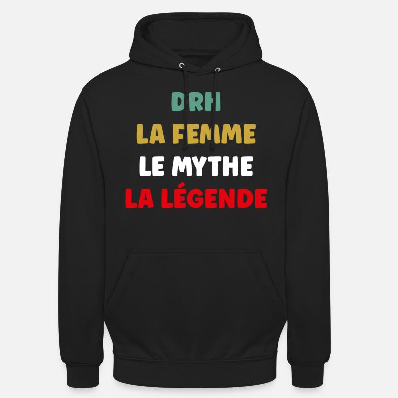 Drh - Sweat-shirt à capuche unisexe - noir