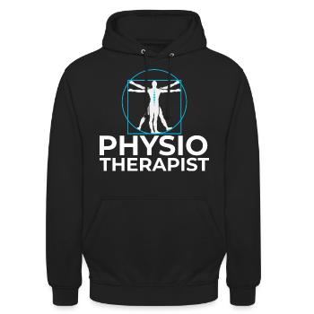 Physiotherapeut Physiotherapie Physiotherapeutin - Unisex Hoodie - Schwarz - Vorne - Alina (178cm) & Michal (187cm)