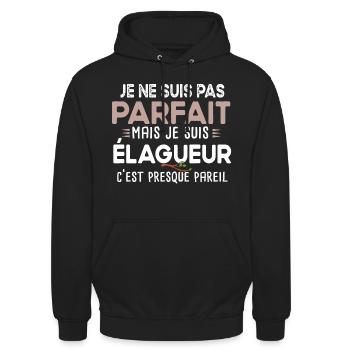 Élagueur Paysagiste Métier Charpentier Bûcheron - Sweat-shirt à capuche unisexe - noir - Devant - Alina (178cm) & Michal (187cm)