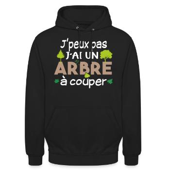 Bûcheron Forestier élagueur métier Forêt bois - Sweat-shirt à capuche unisexe - noir - Devant - Alina (178cm) & Michal (187cm)