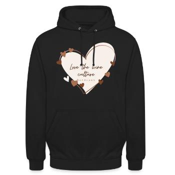 Aimer la culture du vin - Sweat-shirt à capuche unisexe - noir - Devant - Alina (178cm) & Michal (187cm)