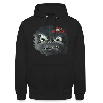 Das Kleine Böse Buch Böses Gesicht Und Logo - Unisex Hoodie - Schwarz - Vorne - Alina (178cm) & Michal (187cm)