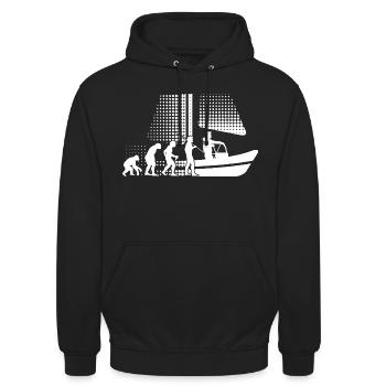 Segeln Geschenk Schiffstaufe Segler Skipper - Unisex Hoodie - Schwarz - Vorne - Alina (178cm) & Michal (187cm)