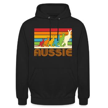 Aussie Kangaroos - Unisex Hoodie - black - Front - Alina (178cm) & Michal (187cm)