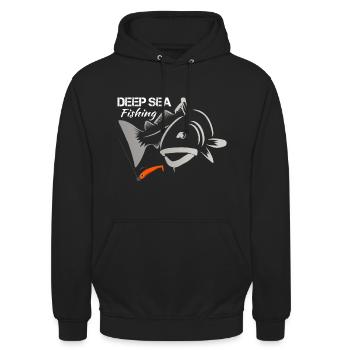 Dorsch Angeln - Meeresangeln - Unisex Hoodie - Schwarz - Vorne - Alina (178cm) & Michal (187cm)