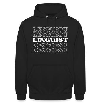 Linguist Language Expert Language Specialist - Unisex Hoodie - black - Front - Alina (178cm) & Michal (187cm)
