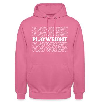Dramaturge Dramaturge Scénariste Ecrivain Dramatique - Sweat-shirt à capuche unisexe - rose - Devant - Alina (178cm) & Michal (187cm)