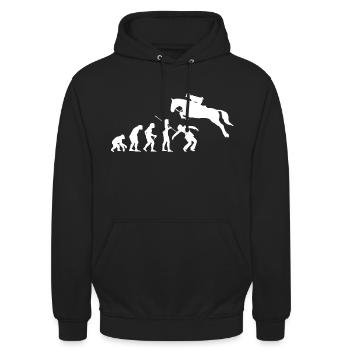 Saut d’obstacles - Sweat-shirt à capuche unisexe - noir - Devant - Alina (178cm) & Michal (187cm)